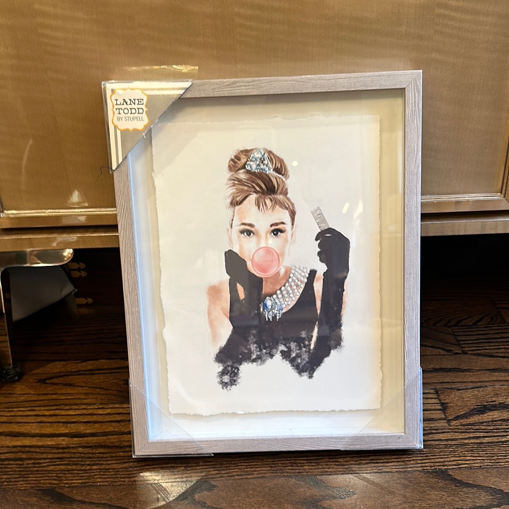 Audrey Hepburn bubblegum framed print - like new